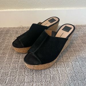 Dolce Vita Black Cork Wedge Size 8
